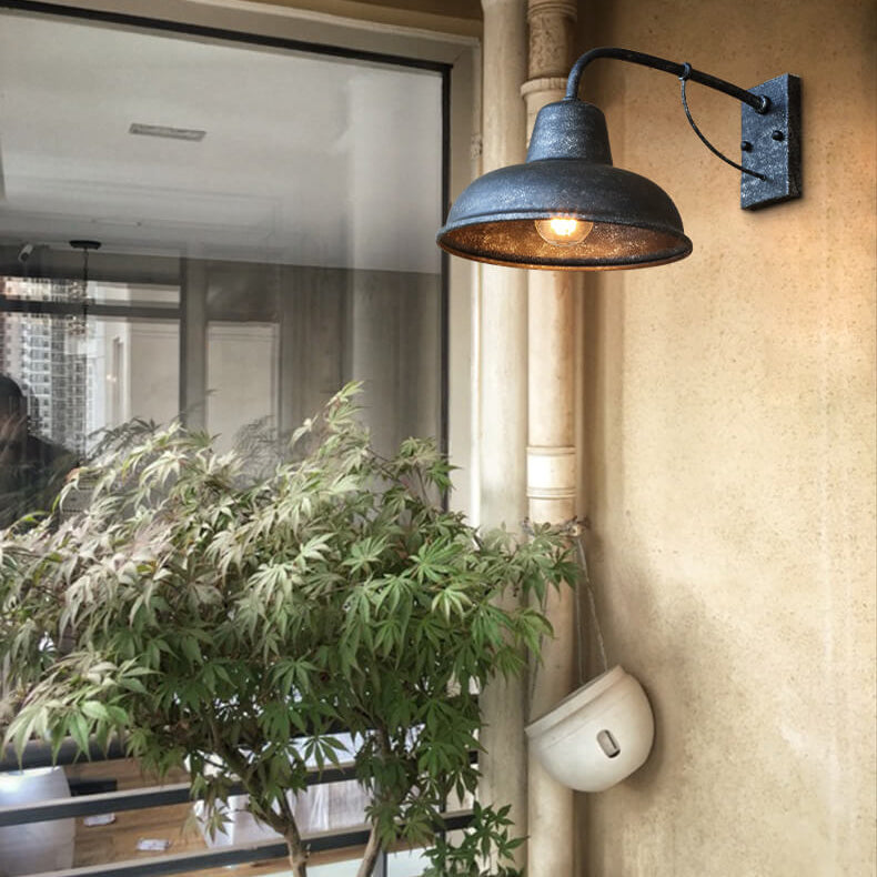 Industrial Wall Light with Vintage Metal Shade