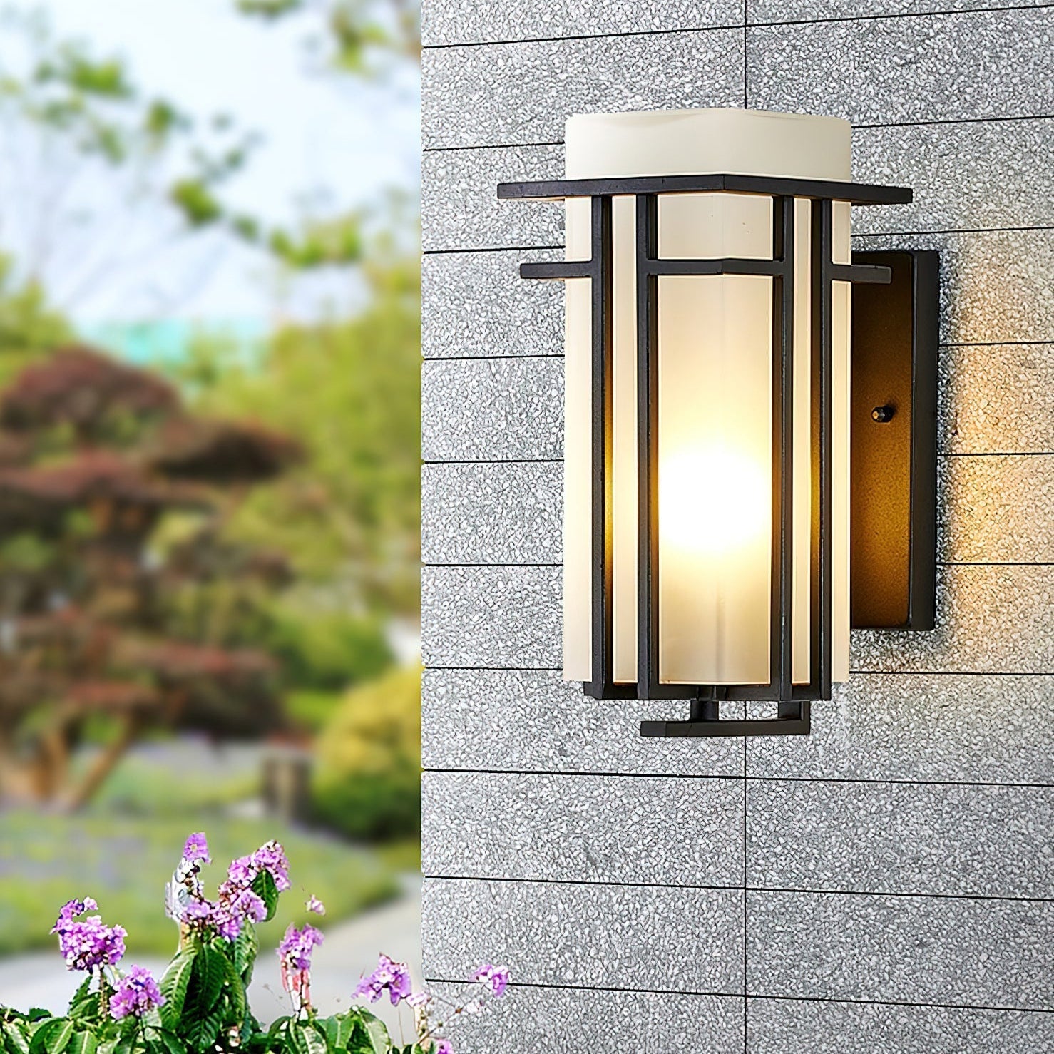 Industrial Wall Sconce with Metal Frame Design