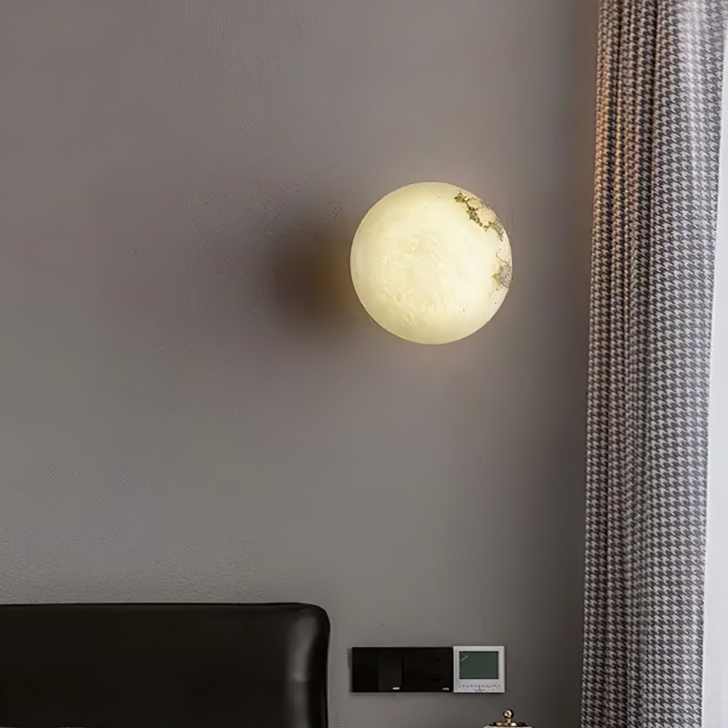 Japandi Marble Orb Wall Light with Minimalist Wabi-Sabi Design