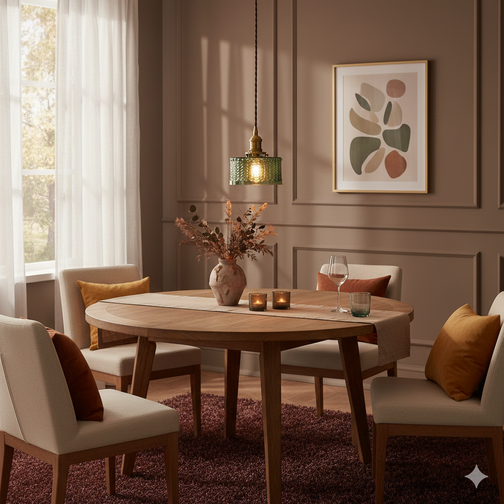 Japanese Brass Glass Pendant Light with Textured Shade