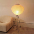 Japanese Rice Paper Floor Lamp with Tripod Base for Soft Ambient Lighting