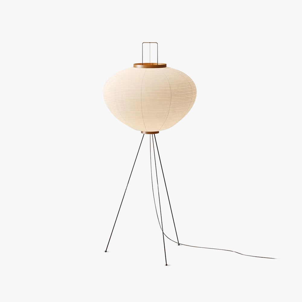 Japanese Rice Paper Floor Lamp with Tripod Base for Soft Ambient Lighting