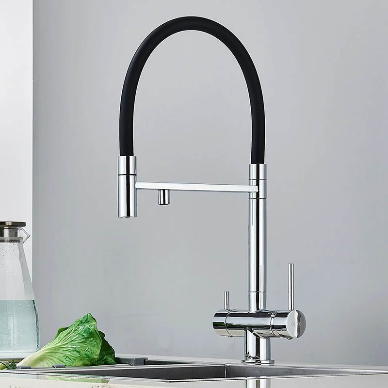 Kitchen Sink Tap with Pull Down Spray and Filter