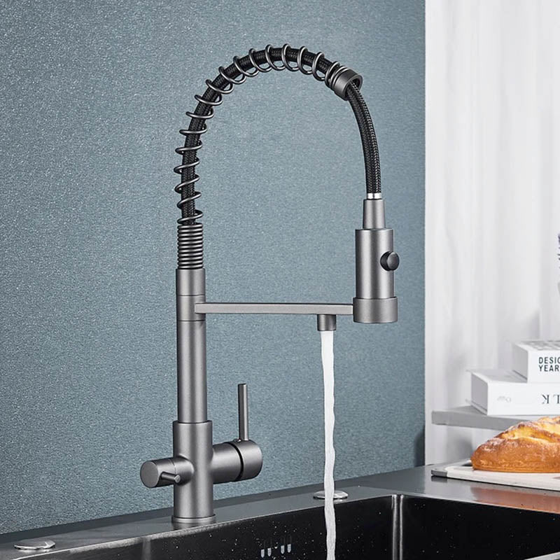 Kitchen Sink Tap with Pull Down Spray and Filter