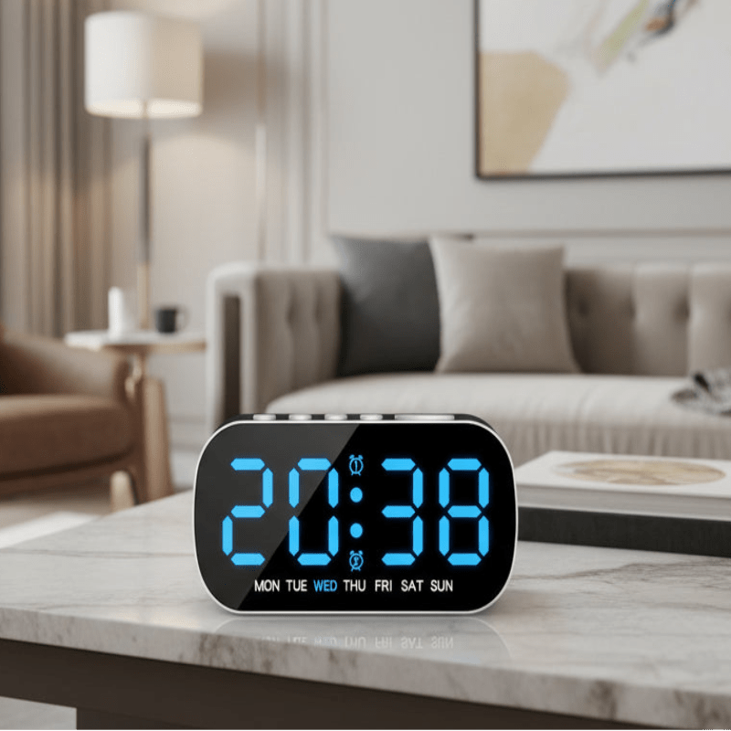 LED Alarm Clock with Temperature and Dual Display