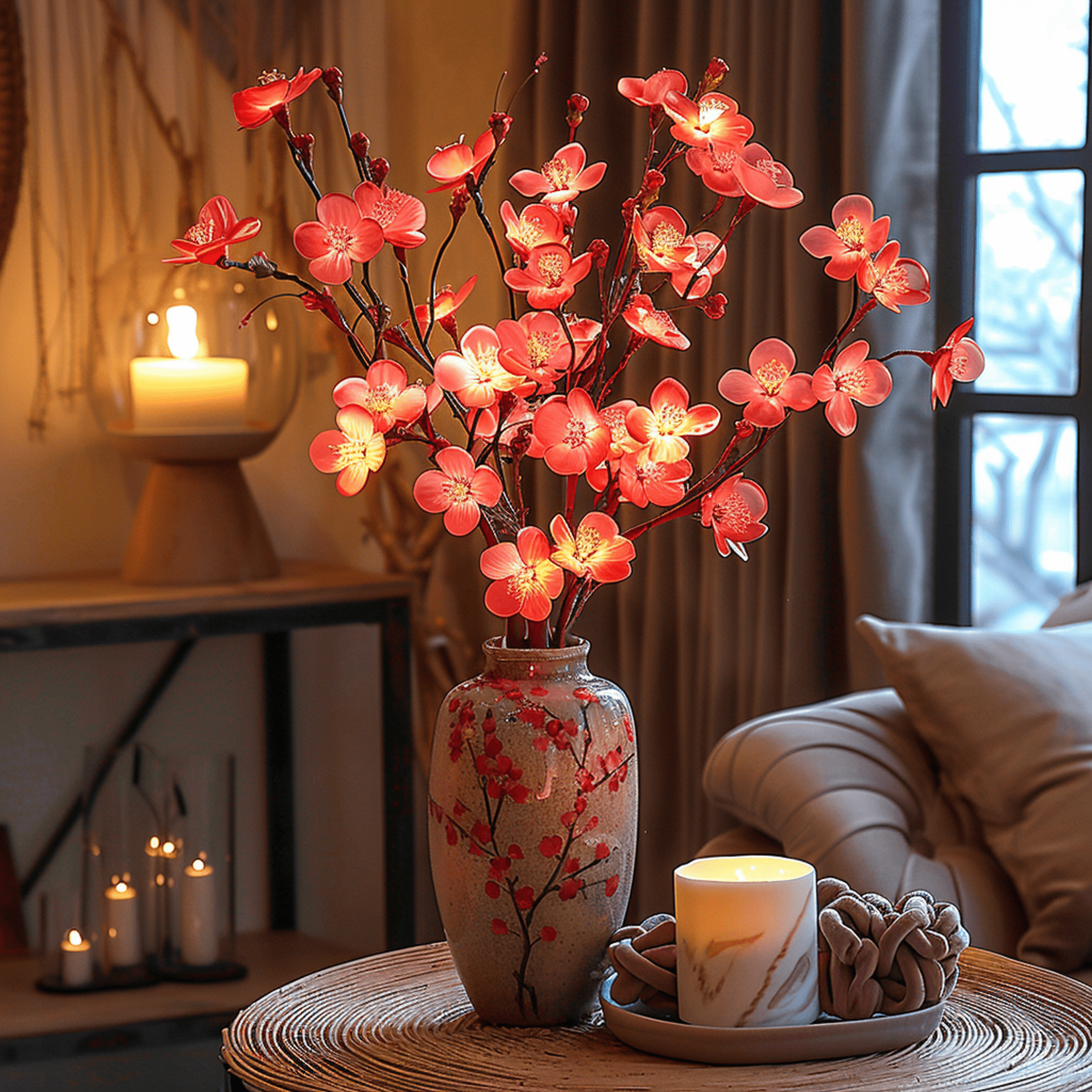 LED Blossom Branch Lights with Warm Ambient Glow