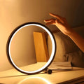 LED Ring Table Lamp with Touch Dimming Light