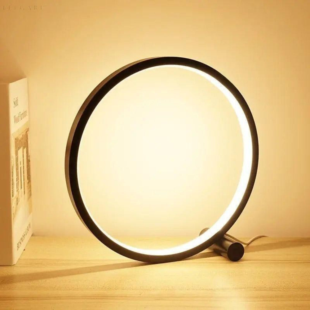 LED Ring Table Lamp with Touch Dimming Light