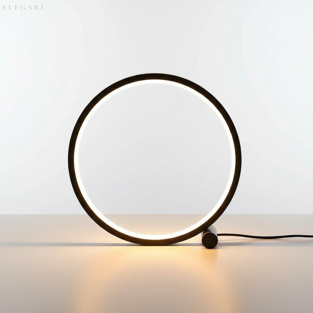 LED Ring Table Lamp with Touch Dimming Light