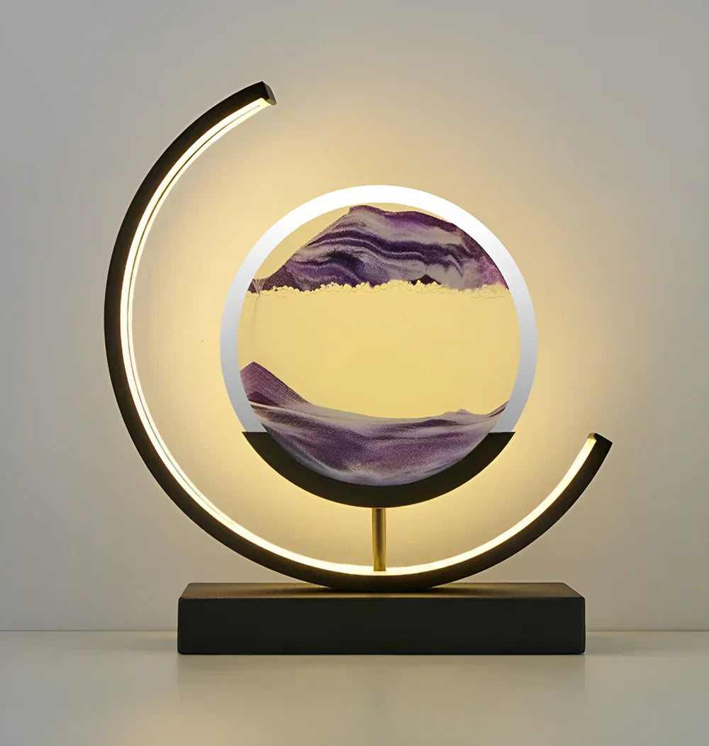 LED Sand Art Table Lamp with Dimmable Light