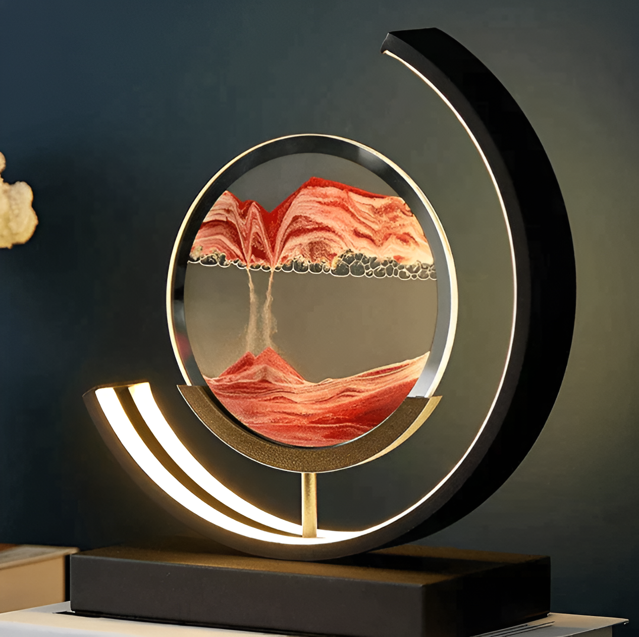 LED Sand Art Table Lamp with Dimmable Light