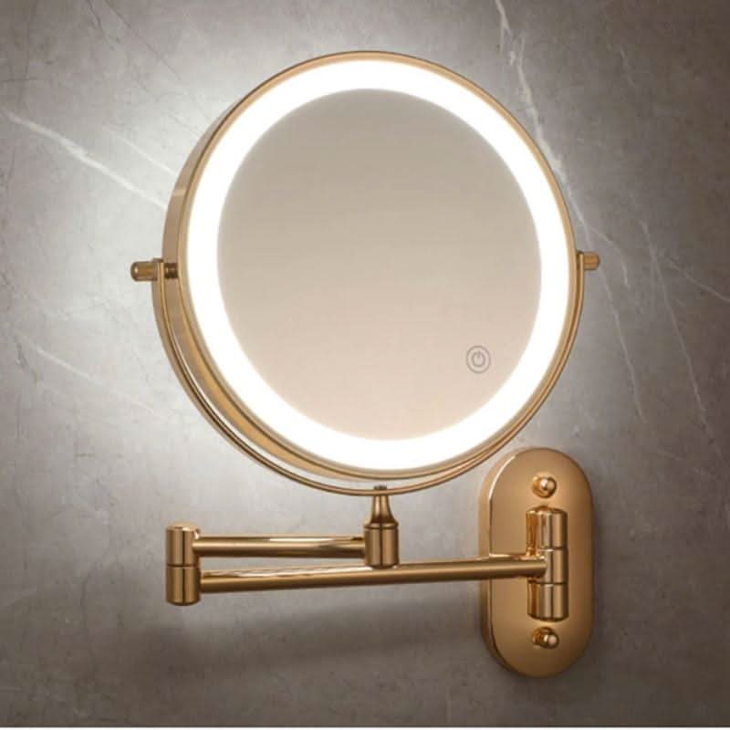 LED Wall Mirror with Adjustable Arm