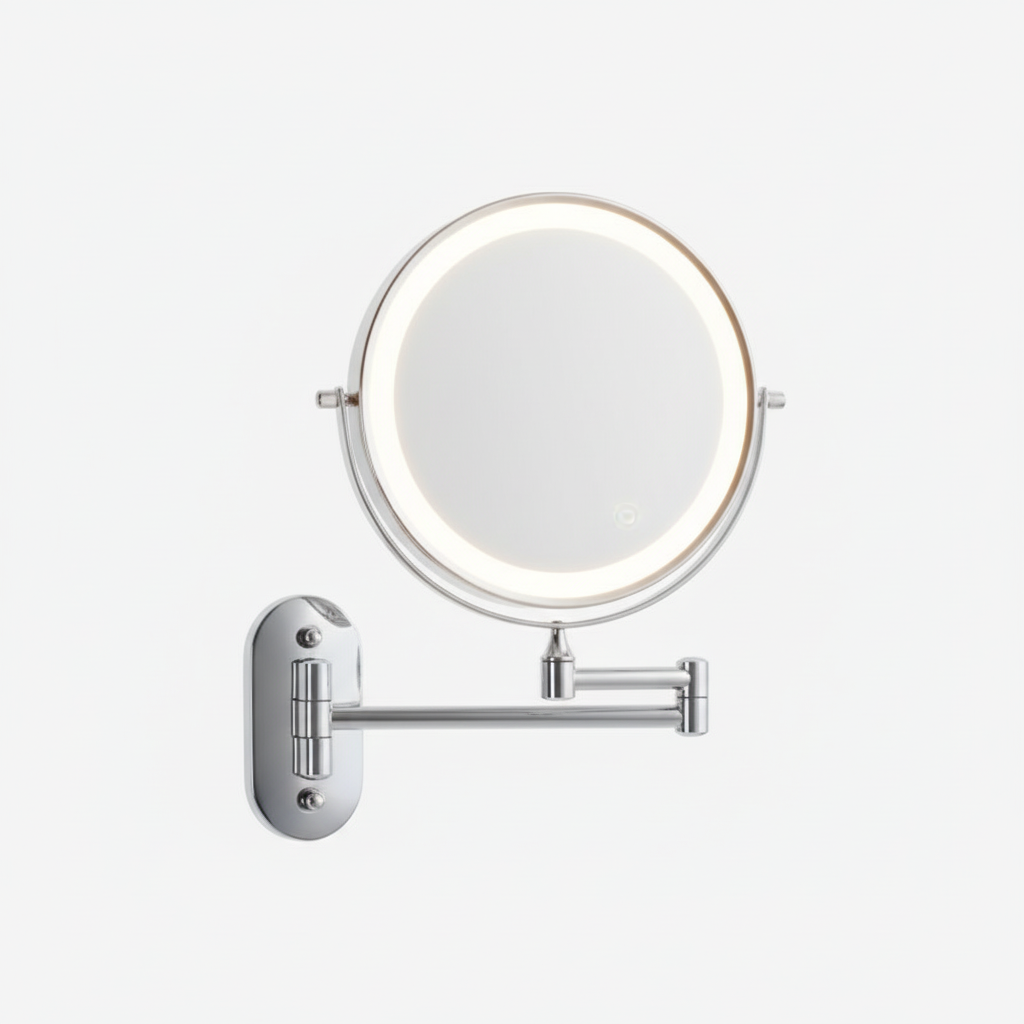 LED Wall Mirror with Adjustable Arm