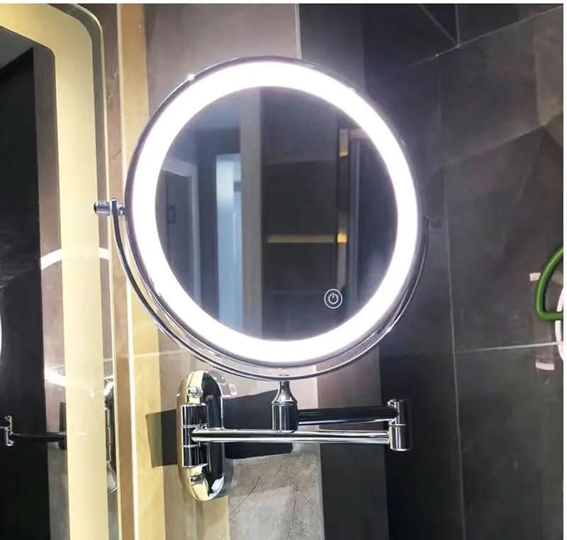 LED Wall Mirror with Touch Light and Arm