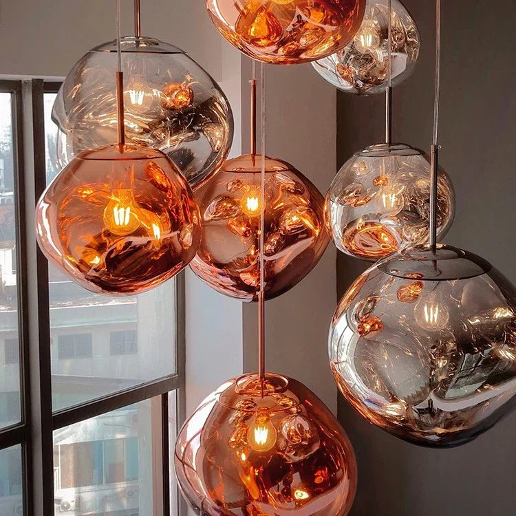Lava Glass Pendant Light with Sculptural Design