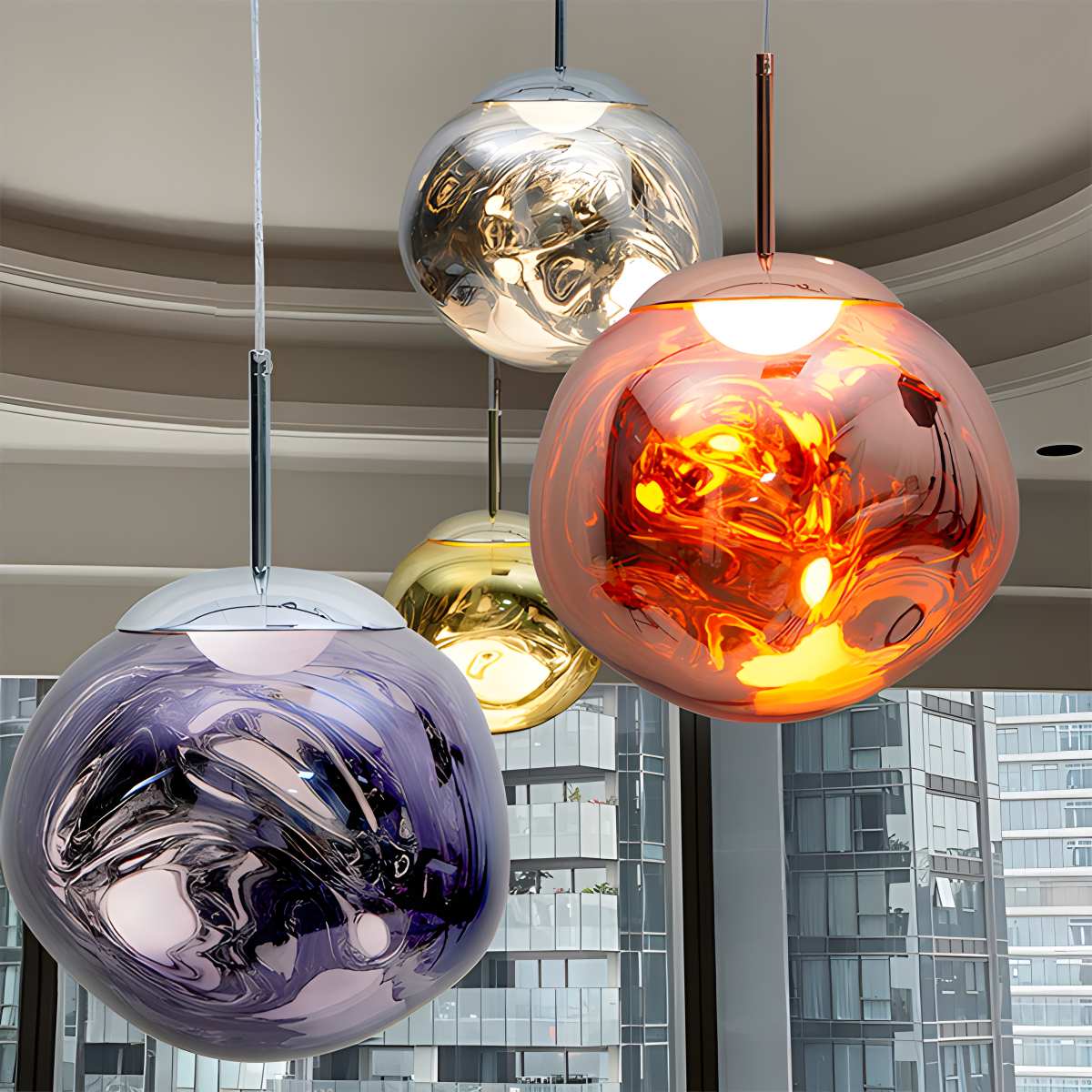 Lava Glass Pendant Light with Sculptural Design