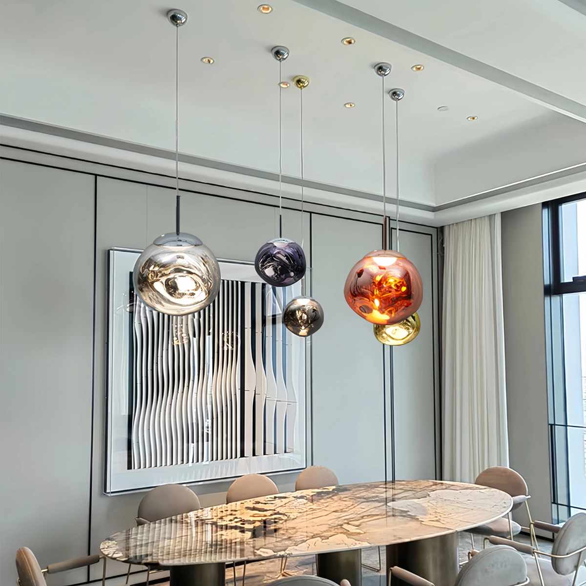 Lava Glass Pendant Light with Sculptural Design
