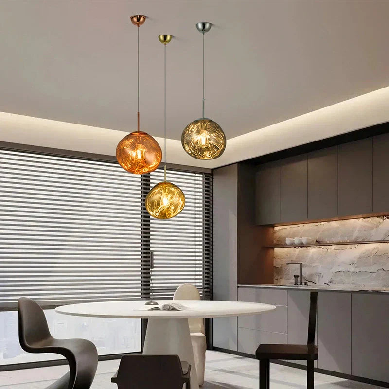 Lava Glass Pendant Light with Sculptural Design