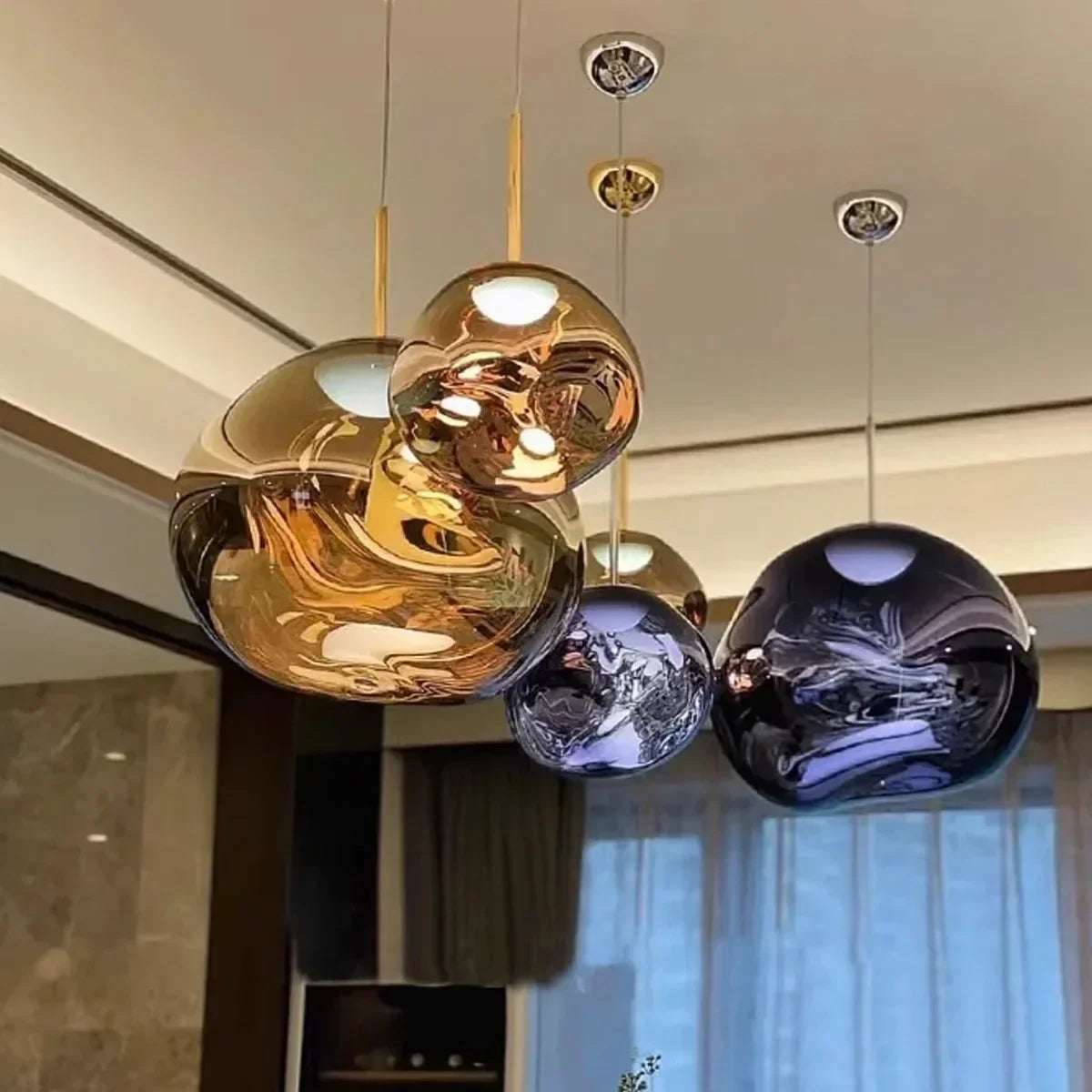 Lava Glass Pendant Light with Sculptural Design