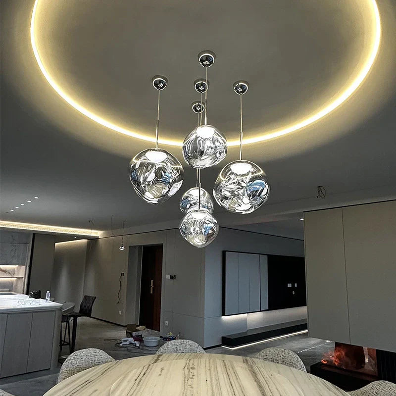 Lava Glass Pendant Light with Sculptural Design
