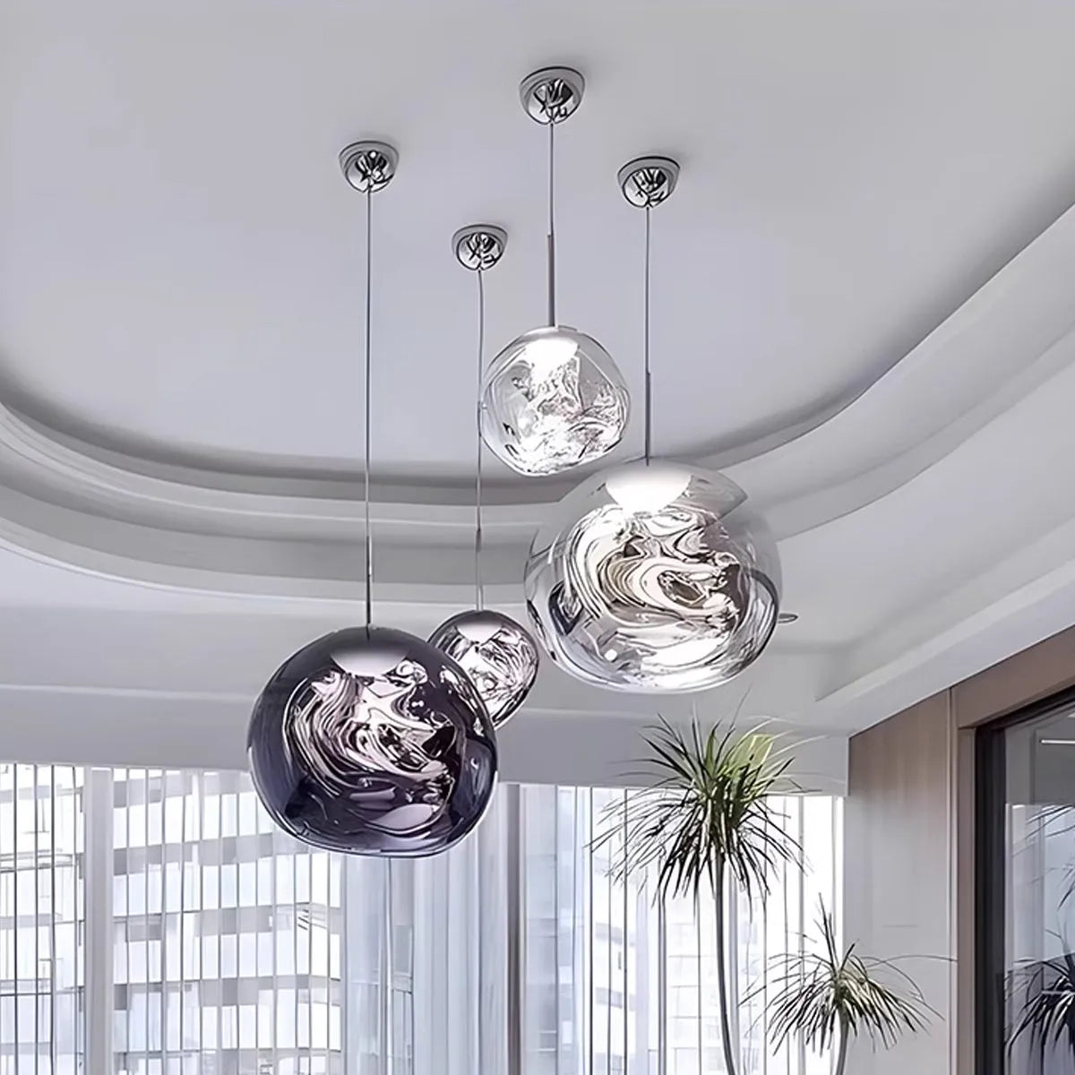 Lava Glass Pendant Light with Sculptural Design
