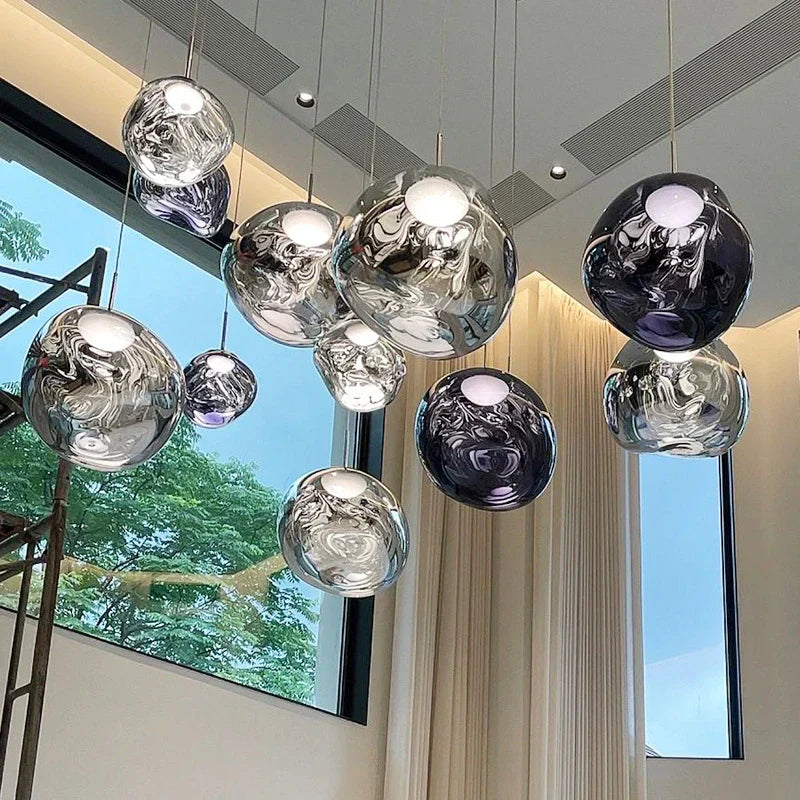 Lava Glass Pendant Light with Sculptural Design
