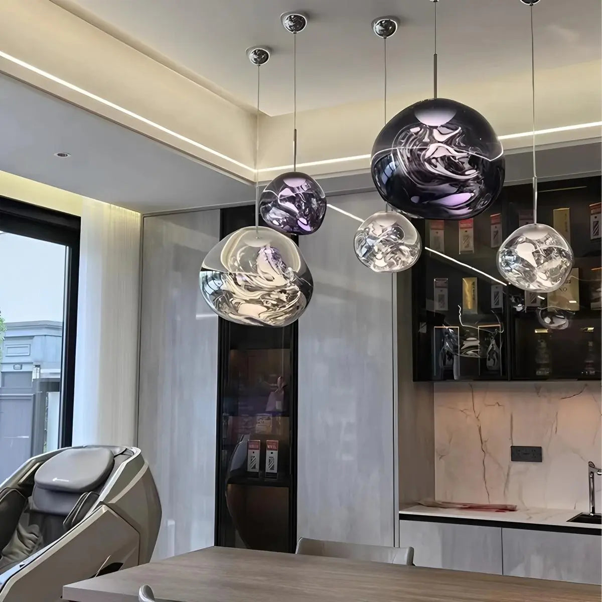 Lava Glass Pendant Light with Sculptural Design