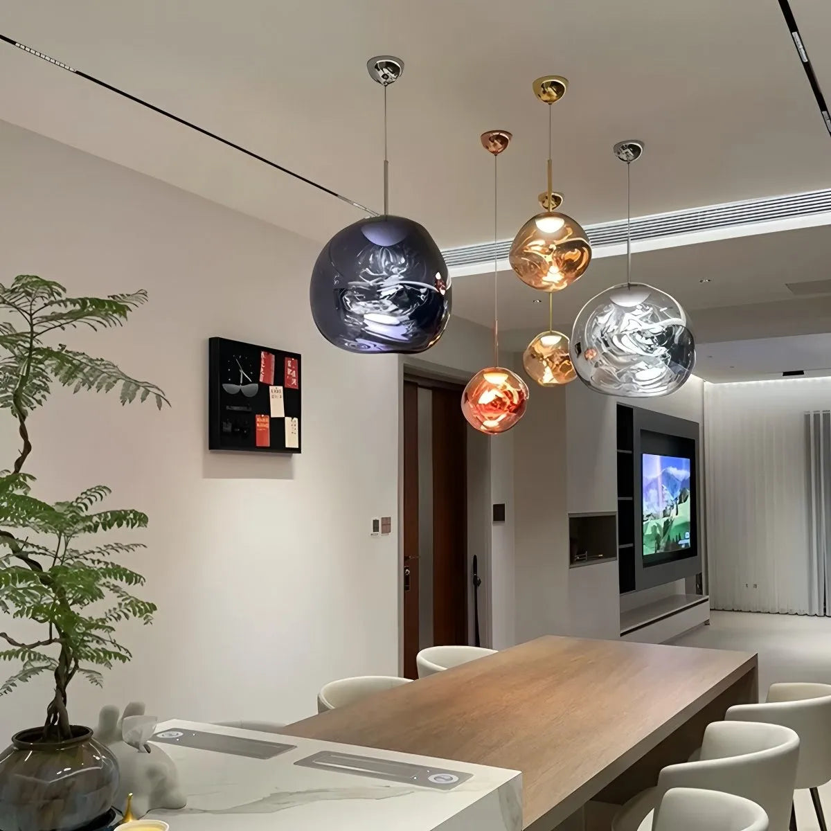 Lava Glass Pendant Light with Sculptural Design