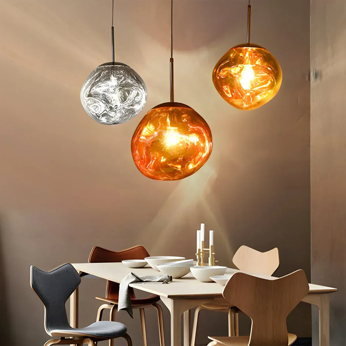 Lava Glass Pendant Light with Sculptural Design