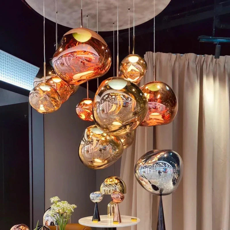 Lava Glass Pendant Light with Sculptural Design