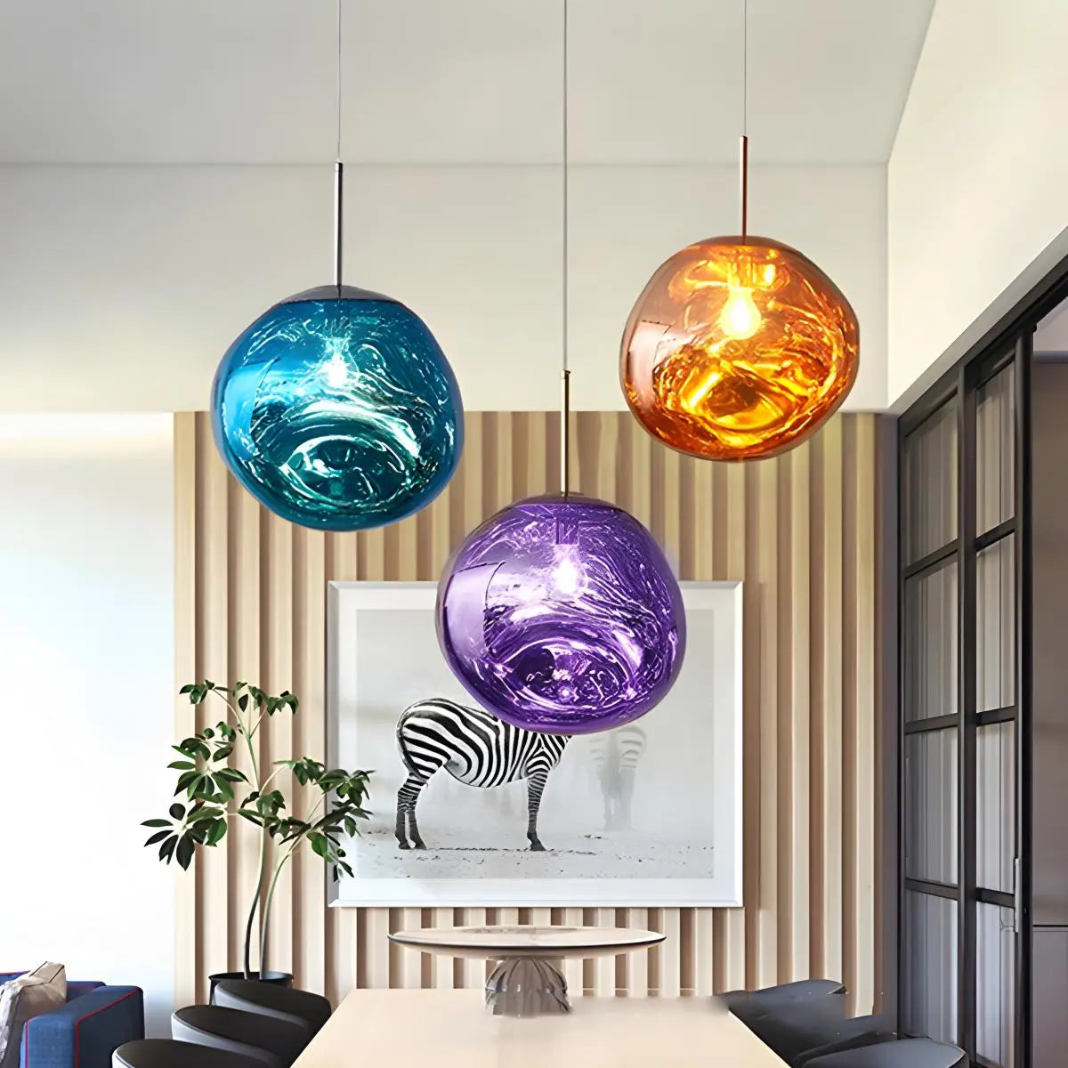 Lava Glass Pendant Light with Sculptural Design