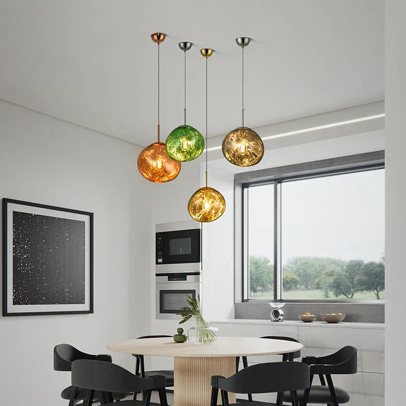 Lava Glass Pendant Light with Sculptural Design