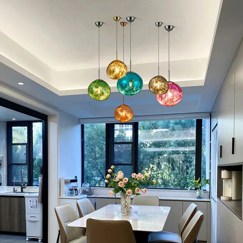 Lava Glass Pendant Light with Sculptural Design