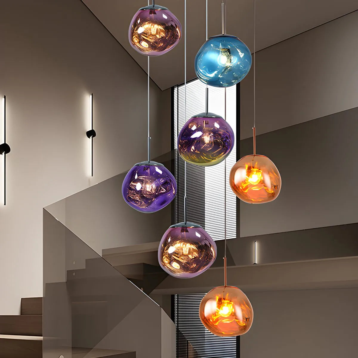 Lava Glass Pendant Light with Sculptural Design