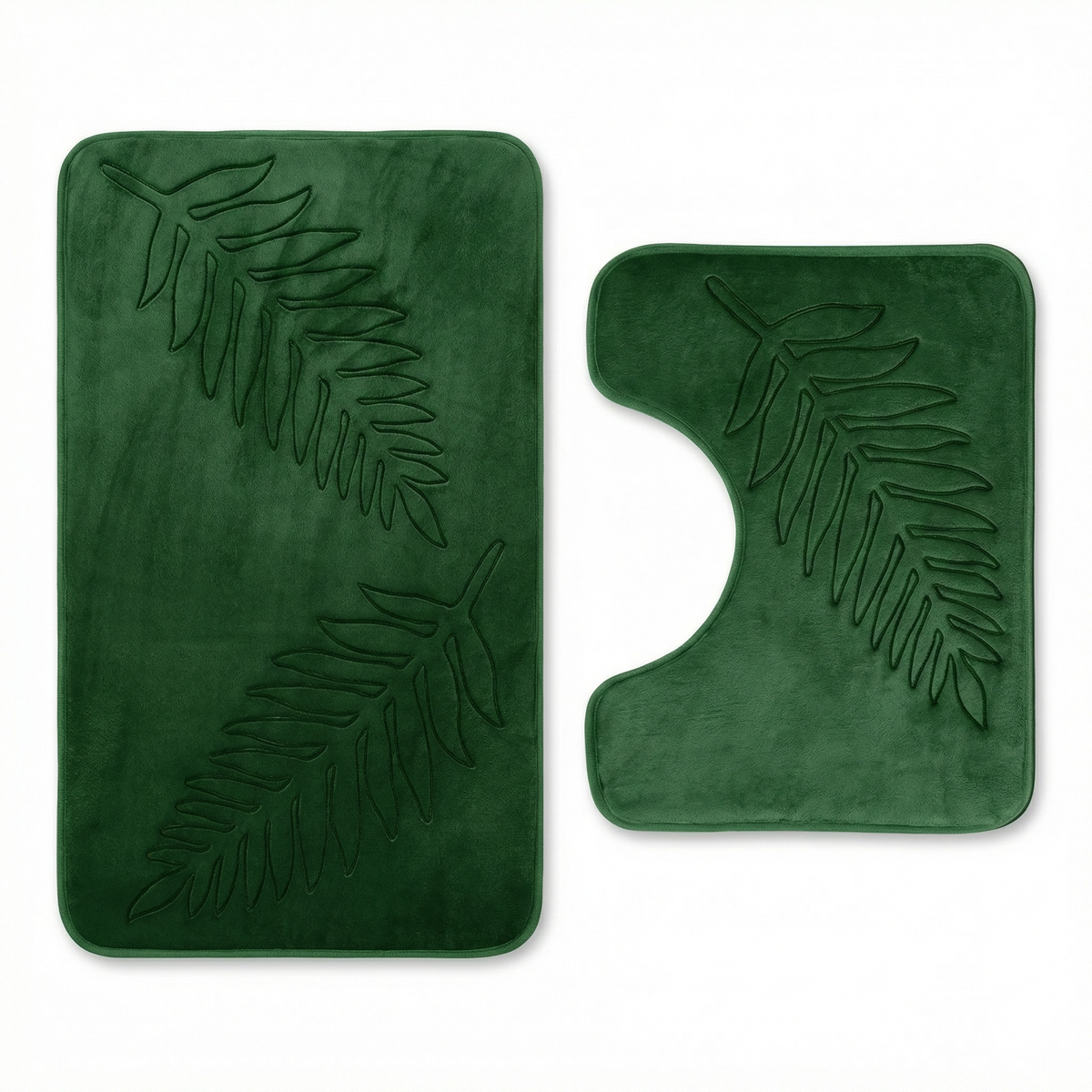 Leaf Design Bath Mat Set for Soft Comfort and Non-Slip Safety