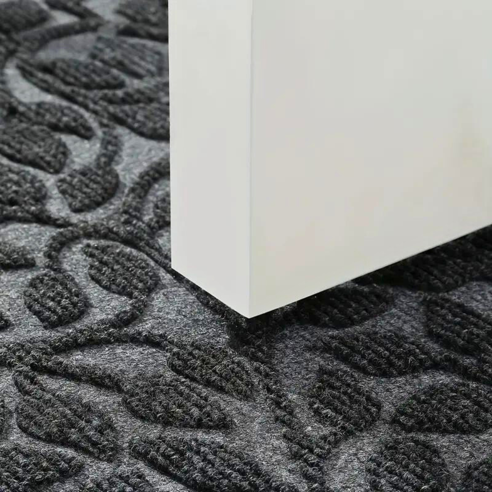 Leaf Pattern Entry Door Mat with Non Slip Base