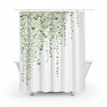 Leaf Shower Curtain with Hanging Vine Design