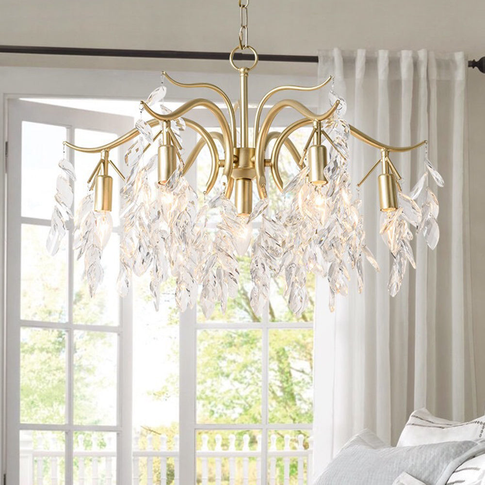 Luxury Chandelier Crystal Lights with Gold Branch Design