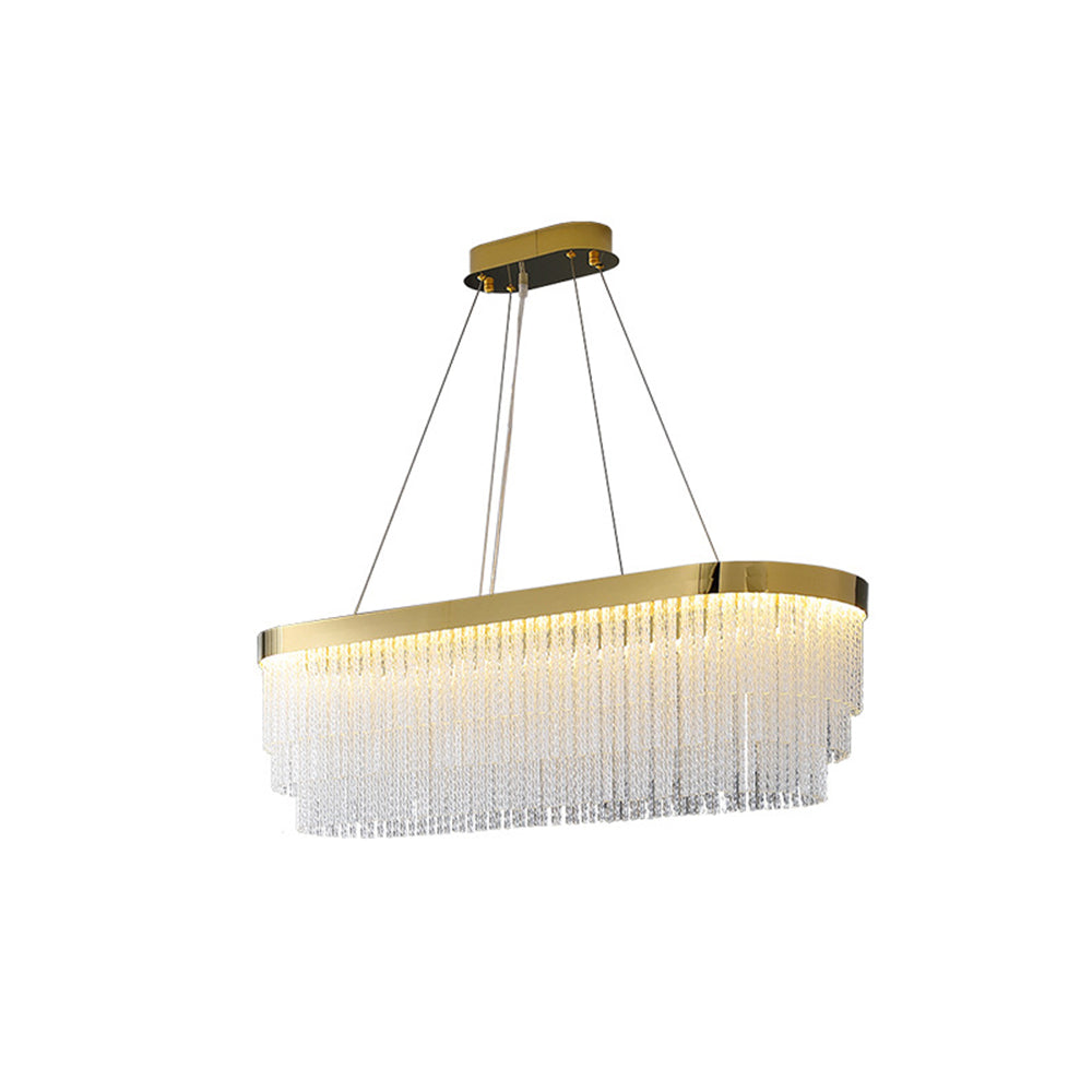 Luxury Crystal Ring Chandelier with Gold Frame