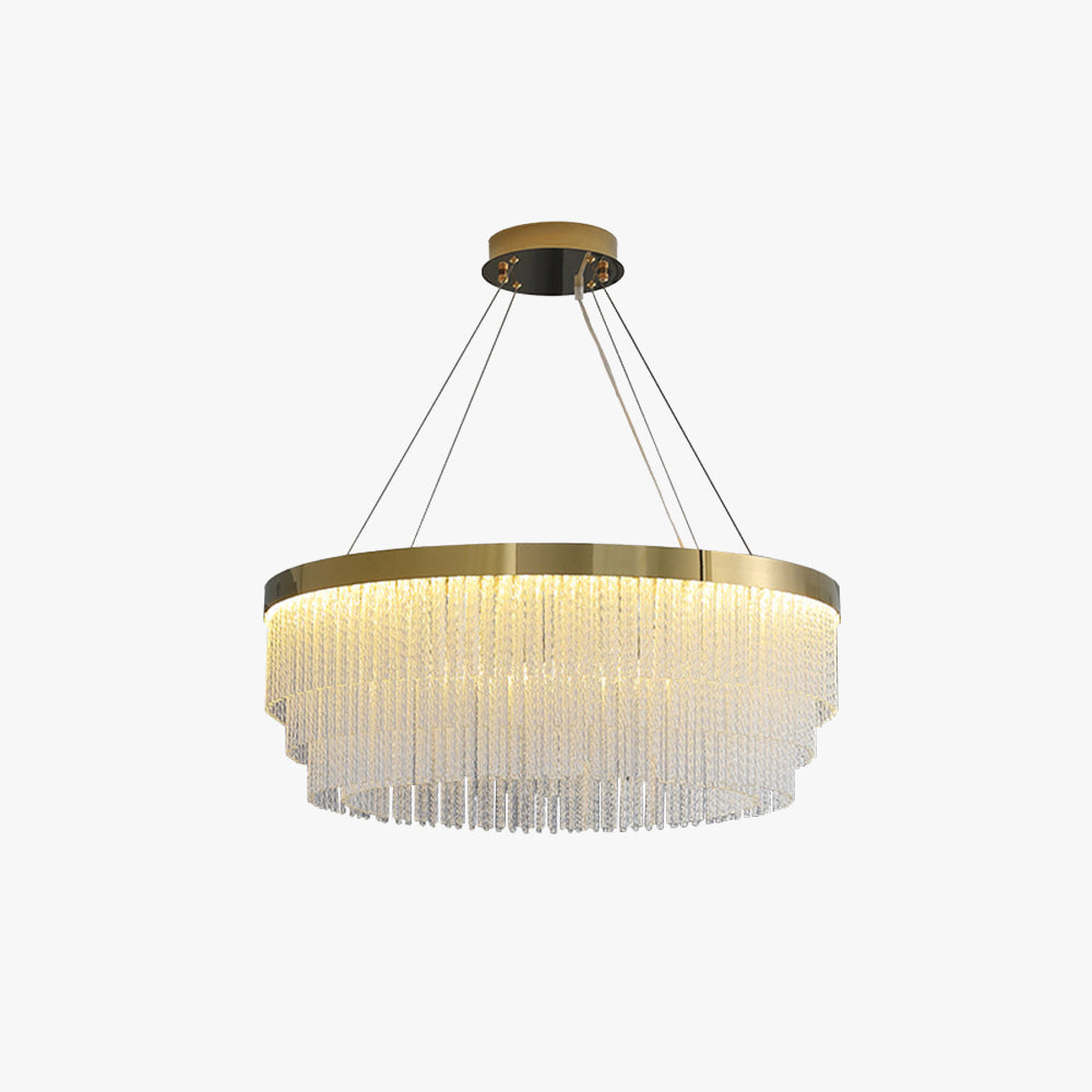 Luxury Crystal Ring Chandelier with Gold Frame
