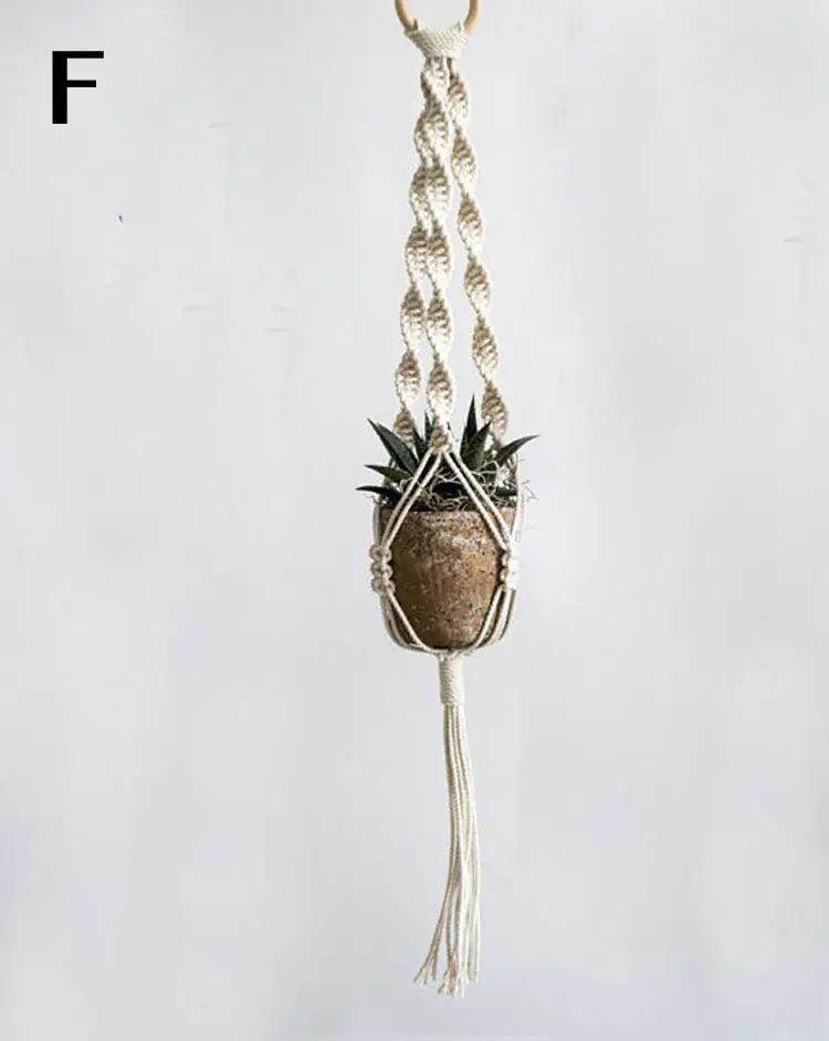 Macrame Hanging Planter with Cotton Rope Design