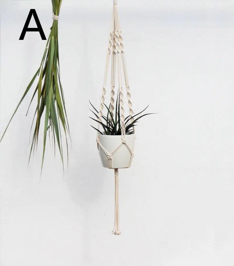 Macrame Hanging Planter with Cotton Rope Design