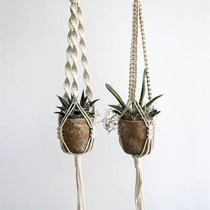 Macrame Hanging Planter with Cotton Rope Design
