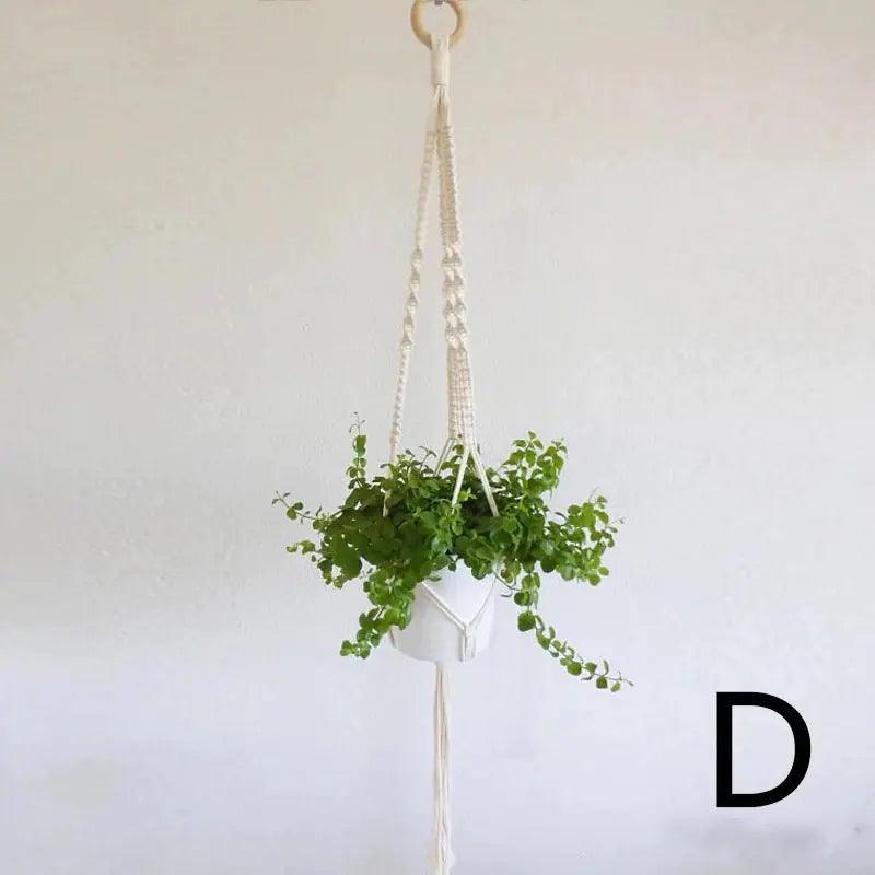Macrame Hanging Planter with Cotton Rope Design