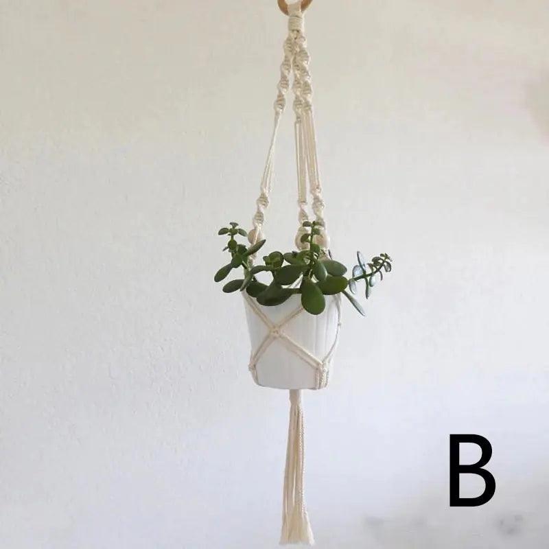 Macrame Hanging Planter with Cotton Rope Design