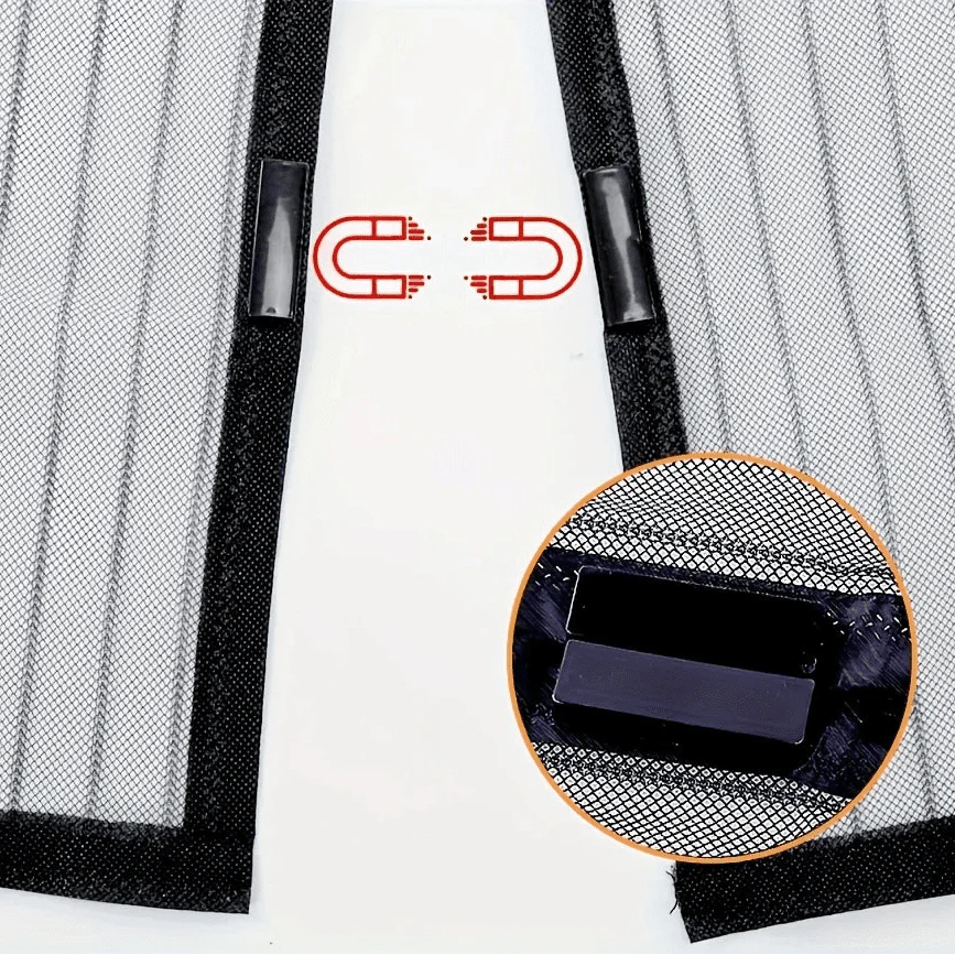 Magnetic Soft Gauze Mesh Door Curtains with Auto Close