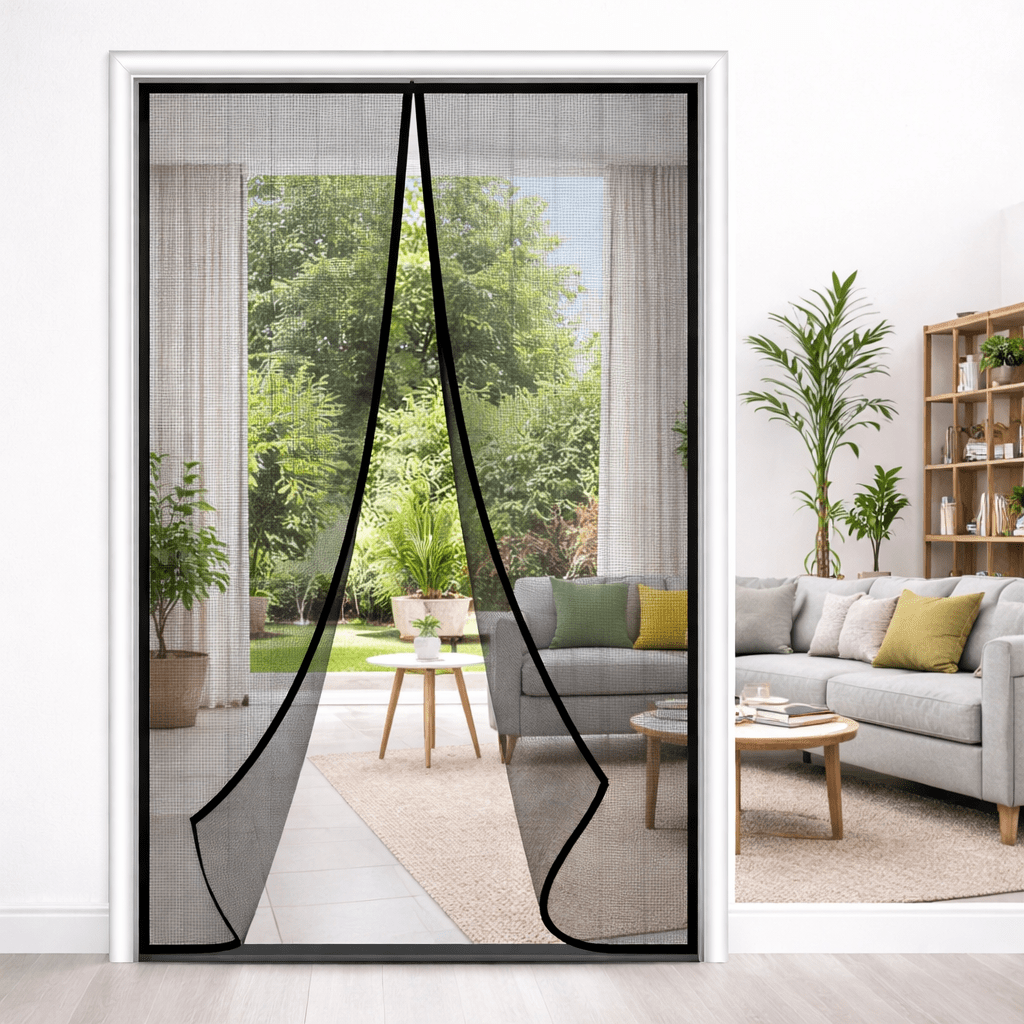 Magnetic Soft Gauze Mesh Door Curtains with Auto Close