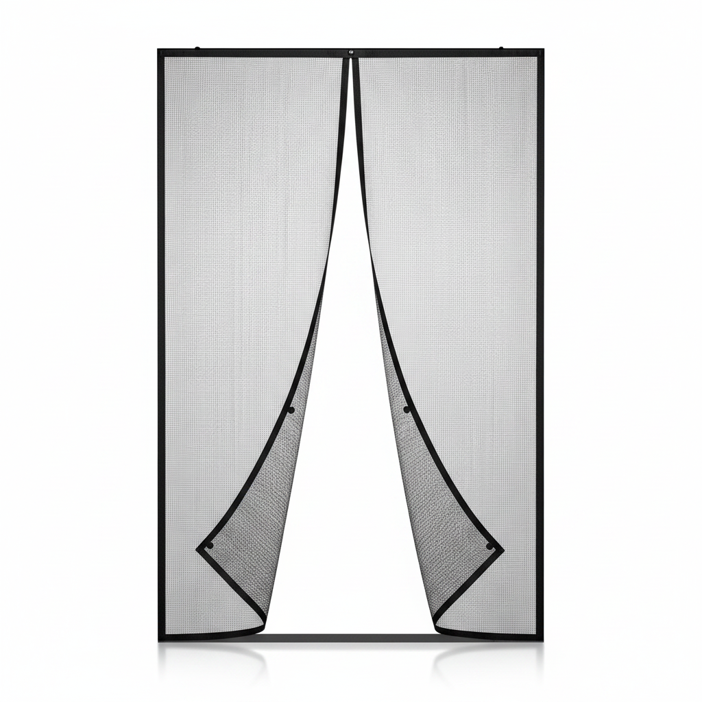 Magnetic Soft Gauze Mesh Door Curtains with Auto Close