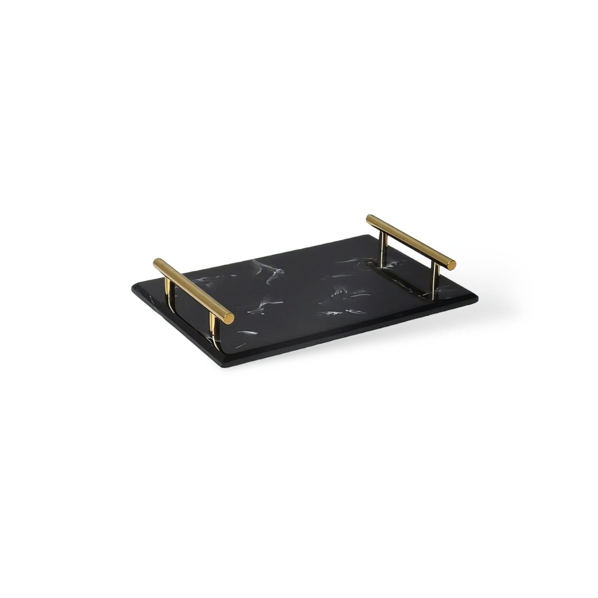 Marble Bathroom Organizer with Gold Accent Design