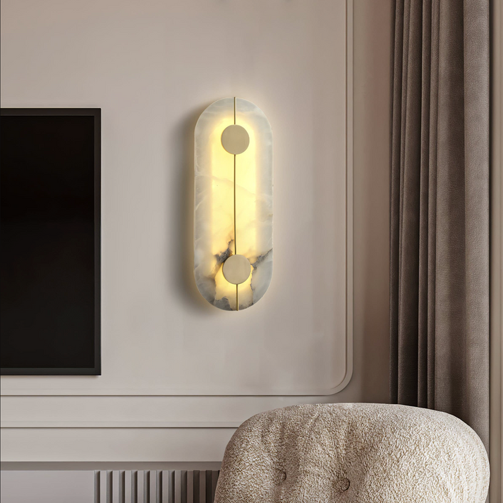 Marble Round Wall Light with Nordic Design